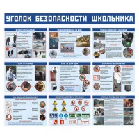 Комплект плакатов Уголок безопасности школьника
