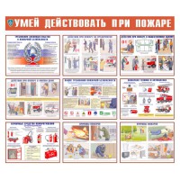 Комплект плакатов Умей действовать при пожаре